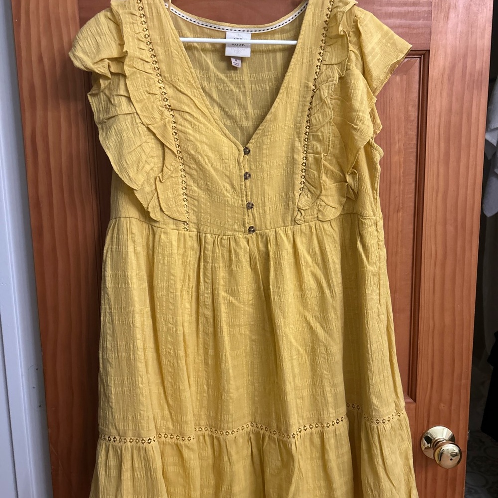 Universal Thread Yellow Ruffle Mini Dress